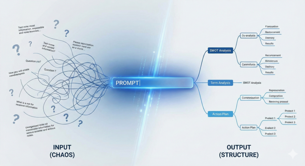 AI壁打ち術|思考の摩擦を解消しプロンプトで情報を論理的に構造化する過程